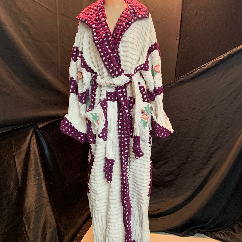 Rare Marilyn Wolf Designs Gorgeous Vintage 80’s Chenille Robe